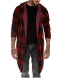 Simple Style Casual Plaid Loose Hooded Cloaks Coats For Men Shopvhs.com