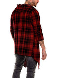 Simple Style Casual Plaid Loose Hooded Cloaks Coats For Men Shopvhs.com