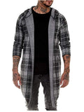 Simple Style Casual Plaid Loose Hooded Cloaks Coats For Men Shopvhs.com