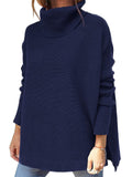 Simple Style Comfy Turtle Neck Solid Color Sweater For Women Shopvhs.com