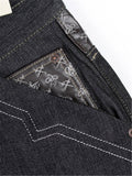 Simple Style Patchwork Design Oversize Alphabets Embroidered Cropped Pants Shopvhs.com