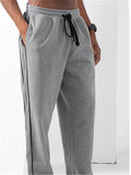 Simple Style Solid Color Straight-Leg Sporty Drawstring Pants Shopvhs.com