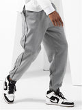 Simple Style Solid Color Straight-Leg Sporty Drawstring Pants