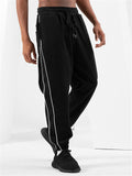 Simple Style Solid Color Straight-Leg Sporty Drawstring Pants Shopvhs.com