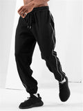 Simple Style Solid Color Straight-Leg Sporty Drawstring Pants Shopvhs.com