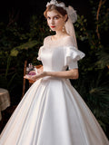 Simple and Super Fairy Dream French Hepburn Wedding Dress Shopvhs.com