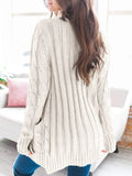 Single-Breasted Pocket Long Sleeve Knitted Cardigan Shopvhs.com