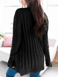 Single-Breasted Pocket Long Sleeve Knitted Cardigan Shopvhs.com