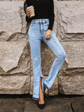 Skinny Wide-leg Denim Trousers Shopvhs.com