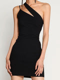 Slant Shoulder  Slim Dress Shopvhs.com