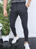 Slim Striped Button Men'S Casual Pants Shopvhs.com