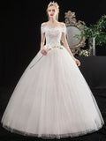 Slim Waist Long Sleeve Wedding Dress Shopvhs.com
