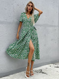 Slim print green dress Shopvhs.com