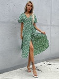 Slim print green dress Shopvhs.com