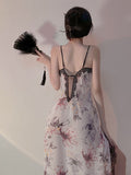 Slit Print Suspender Nightdress Shopvhs.com