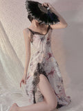 Slit Print Suspender Nightdress Shopvhs.com