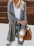 Slit Roll Sleeves Long Sweater Cardigan