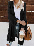 Slit Roll Sleeves Long Sweater Cardigan Shopvhs.com