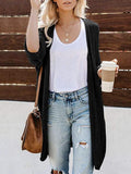 Slit Roll Sleeves Long Sweater Cardigan Shopvhs.com