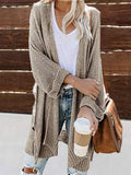 Slit Roll Sleeves Long Sweater Cardigan Shopvhs.com