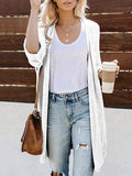 Slit Roll Sleeves Long Sweater Cardigan Shopvhs.com