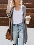 Slit Roll Sleeves Long Sweater Cardigan Shopvhs.com