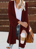 Slit Roll Sleeves Long Sweater Cardigan Shopvhs.com