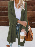 Slit Roll Sleeves Long Sweater Cardigan Shopvhs.com