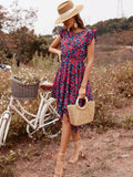 Small Floral Short Sleeve Dress Shopvhs.com