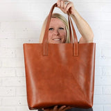 Soft leather tote  large capacity one-shoulder handbag