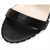 Solid Color Buckle-Fastening Ankle Strap Peep Toe High Heels Shopvhs.com