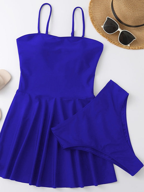 Solid Color Conservative Swim Dress Shopvhs.com
