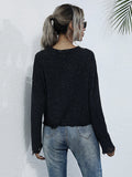 Solid Color Knit Long Sleeve Sweater Shopvhs.com