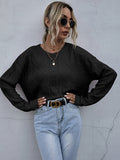 Solid Color Knit Long Sleeve Twist Sweater Shopvhs.com