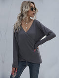 Solid Color Knitted Inner Long Sleeve Sweater Shopvhs.com
