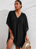 Solid Color Loose Beach Cover Up Dress Shopvhs.com