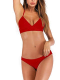 Solid Color Low Waist Strappy Two Piece Swimsuit Shopvhs.com