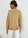 Solid Color Round Neck Knit Sweater Shopvhs.com