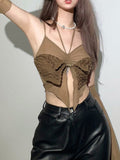 Solid Color Slim Navel Hanging Neck Straps Vest Shopvhs.com