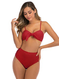 Solid Color Strap Bow Swimsuit Shopvhs.com