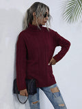 Solid Color Turtleneck Knit Sweater Shopvhs.com