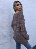 Solid Color V-Neck Knit Sweater Shopvhs.com