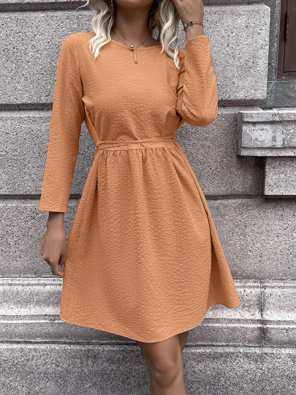 Solid Color Waist Dress Shopvhs.com