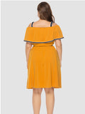 Solid Color Waist Short Sleeve Sling Dress Shopvhs.com