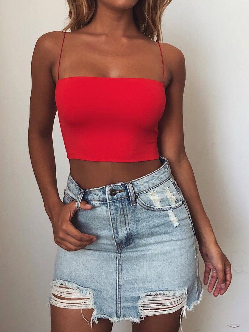 Solid Combed Cotton Strapless Tube Top Shopvhs.com