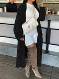 Solid Pocket Long Sleeve Long Knit Cardigan Shopvhs.com