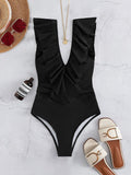 Solid Ruffle One-Piece Swimsuit Shopvhs.com