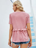 Solid color stitching T-shirt Shopvhs.com