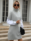 Solid high neck knitted dress Shopvhs.com