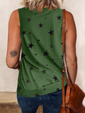 Star Print Sleeveless Pullover Racer Top Shopvhs.com